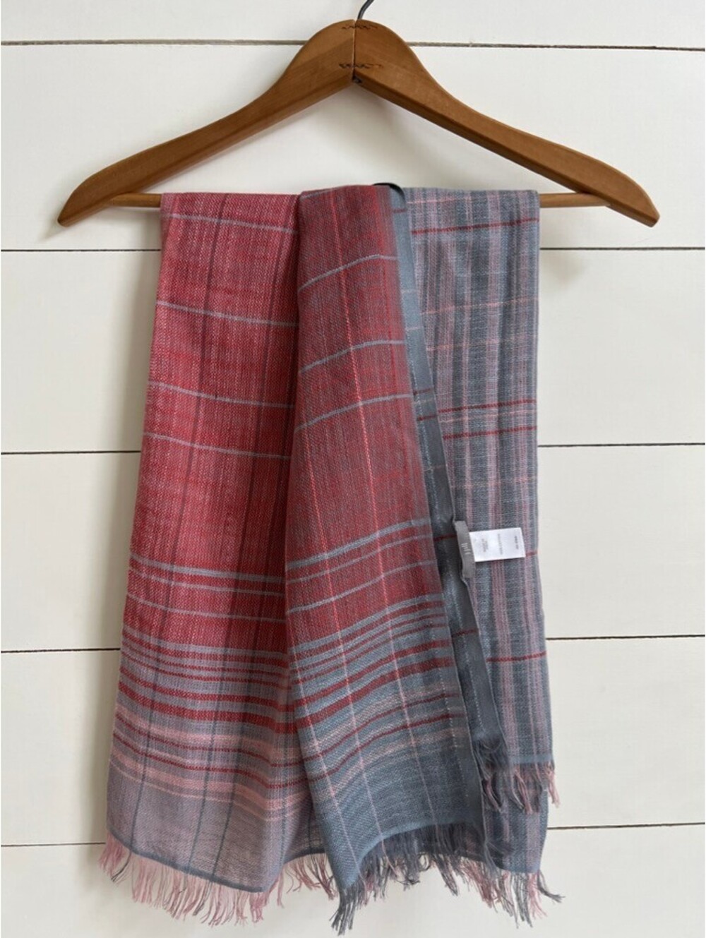 NWOT J. Jill Lightweight 100% Cotton Scarf Plaid Business Casual Made in India
